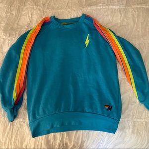 Neon Blue Aviator Sweatshirt!